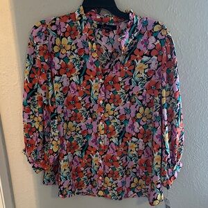 Floral Print Blouse - Multicolor
